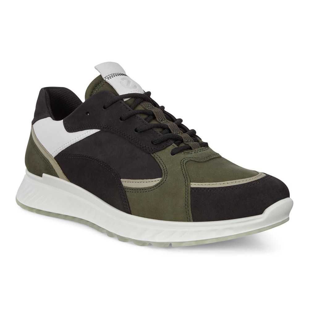 ECCO Mens Sneakers Black/Olive - St.1 - XBS-089317